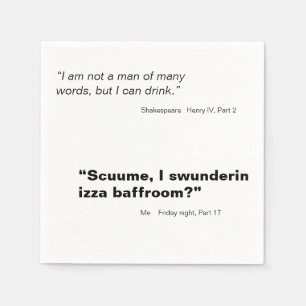 Man of Many Words cocktail napkin