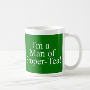 man of proper tea dark green coffee mug