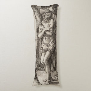 Man of Sorrows by Albrecht Durer Body Cushion