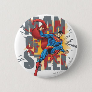 Man of Steel 6 Cm Round Badge