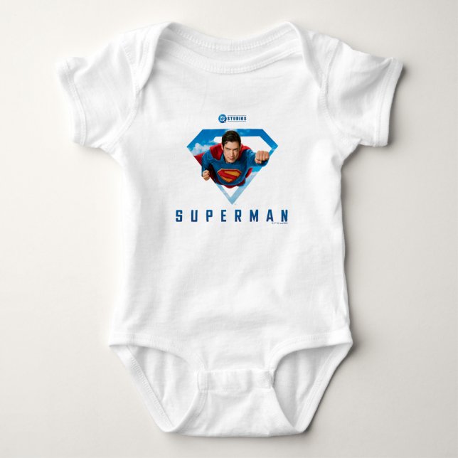 Man of Steel in Flight Baby Bodysuit (Front)