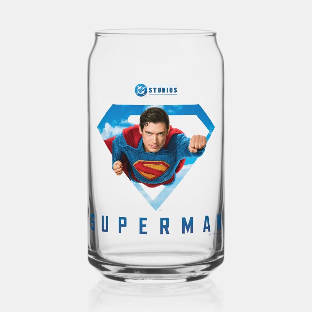 Man of Steel in Flight Can Glass (Front)