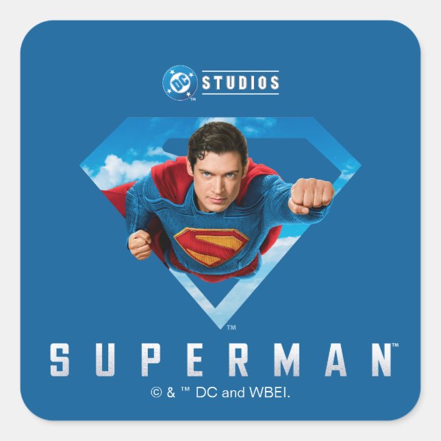 Man of Steel in Flight Square Sticker (Front)