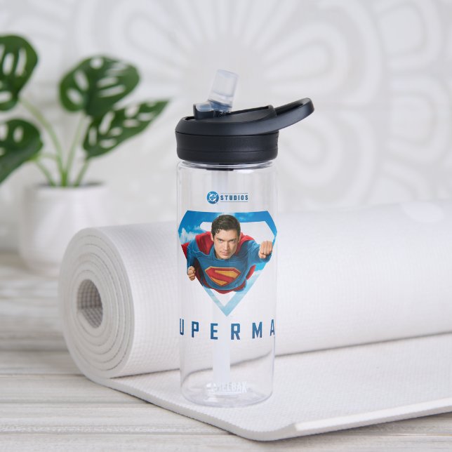 Man of Steel in Flight Water Bottle (Yoga)