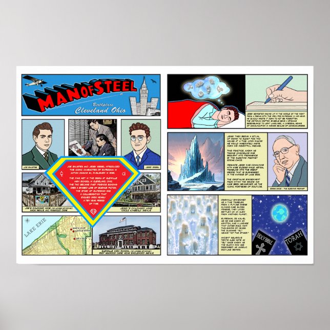 Man of Steel Poster Eerie Lake Erie Official Merch (Front)