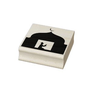 man offering prayers art stamp