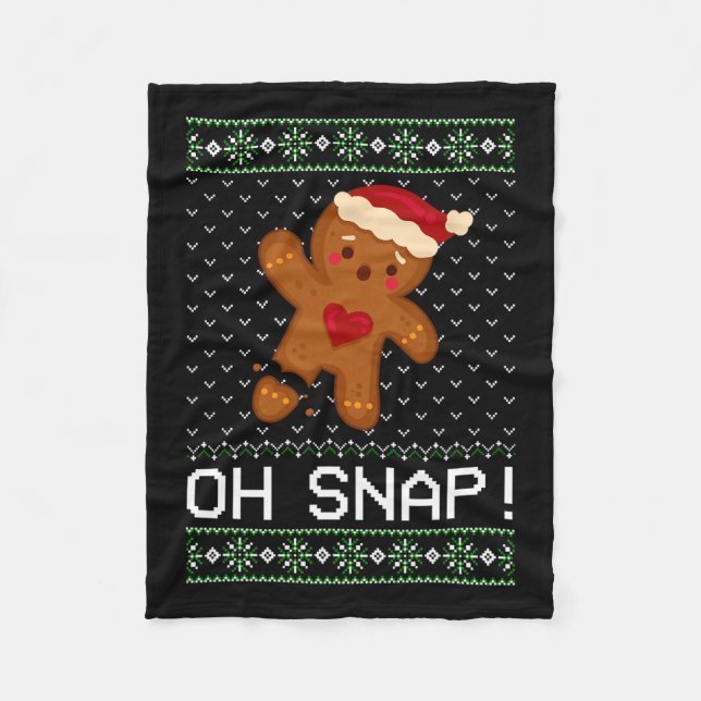 Man Oh Snap Christmas Cookie  Fleece Blanket (Front)