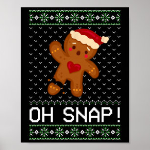 Man Oh Snap Christmas Cookie Poster