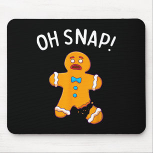 Man Oh Snap Christmas Fun Cookie Baking Gift Short Mouse Pad
