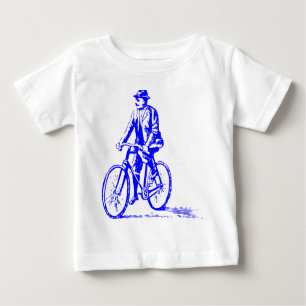 Man on a Bike - Blue Baby T-Shirt