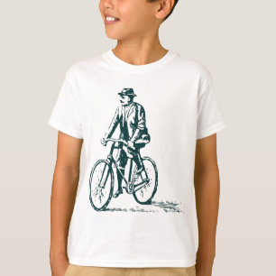 Man on a Bike - Dark Green T-Shirt