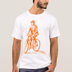 Man on a Bike - Orange T-Shirt