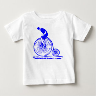 Man on a Penny Farthing - Blue Baby T-Shirt