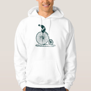 Man on a Penny Farthing - Dark Green Hoodie