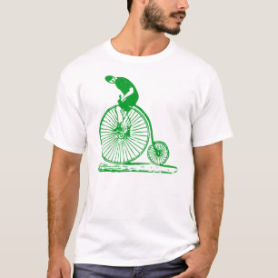 Man on a Penny Farthing - Grass Green T-Shirt