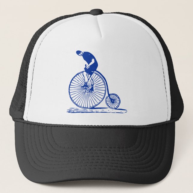Man on a Penny Farthing - Navy Trucker Hat (Front)