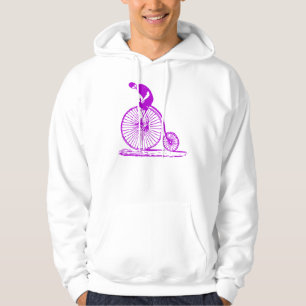 Man on a Penny Farthing - Purple Hoodie