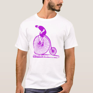 Man on a Penny Farthing - Purple T-Shirt