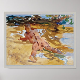 Man on Beach Florida by Sargent Poster
