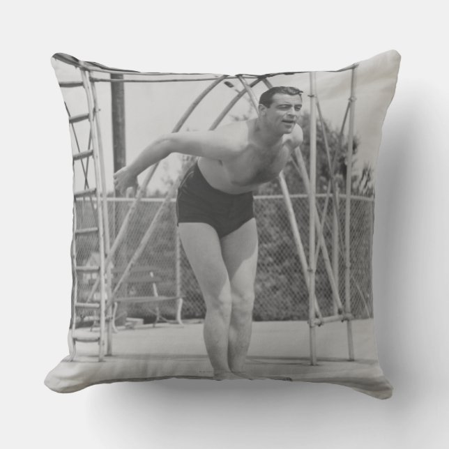 Man on Diving Board Cushion (Front)