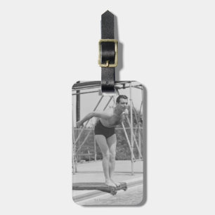 Man on Diving Board Luggage Tag