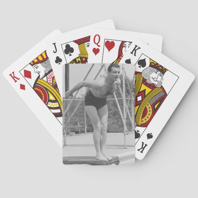 Man on Diving Board Playing Cards (Back)