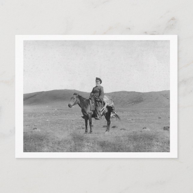 Man on Horse with Slain Antelope Photograph Postcard (Front)