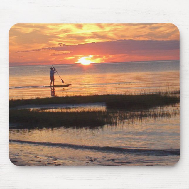 Man on Paddle Board in Cape Cod Mousepad (Front)