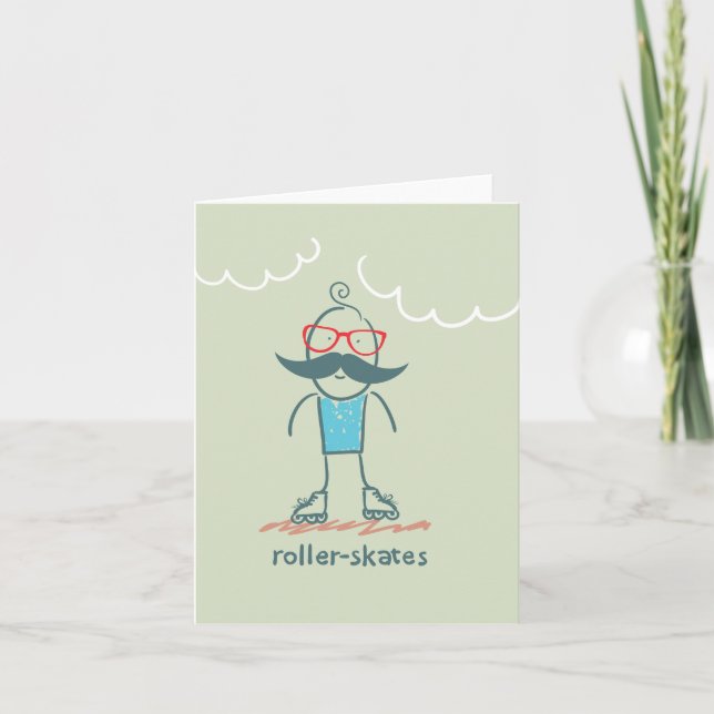 Man On Rollerskates Card (Front)