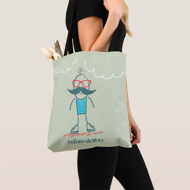 Man On Rollerskates Tote Bag (Creator Uploaded)