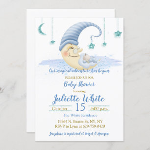 Man On The Moon Baby Shower Invitation