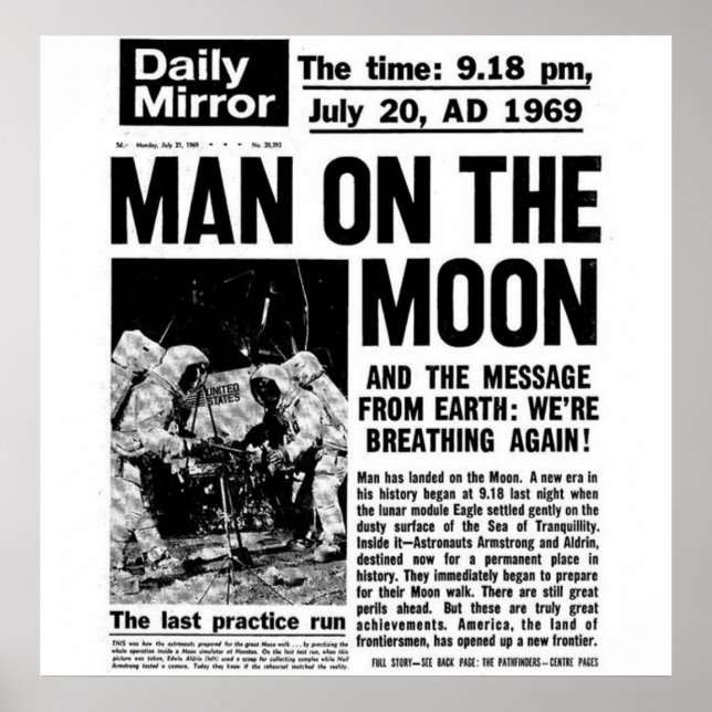 Man on the moon poster (Front)
