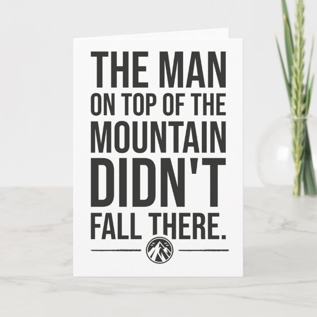 Man On Top Of Mountain - Gym, Hustle, Success Card (Front)