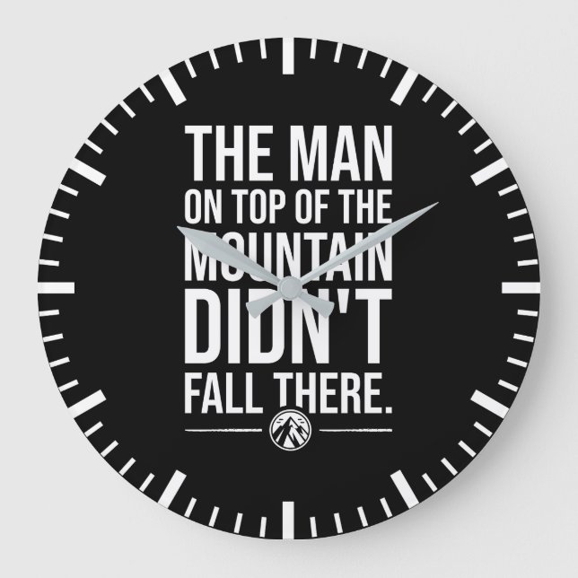 Man On Top Of Mountain - Gym, Hustle, Success Large Clock (Front)