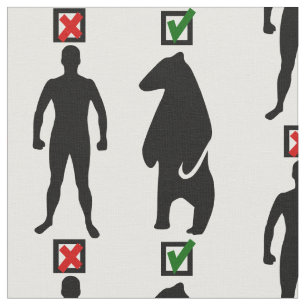 man or bear feminist meme black fabric