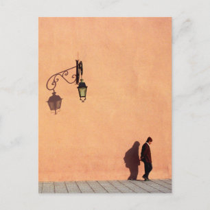Man Passes by City Walls of Marrakech, Morocco Postcard