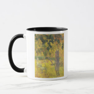 Man Picking Fruit from a Tree, 1897 Mug