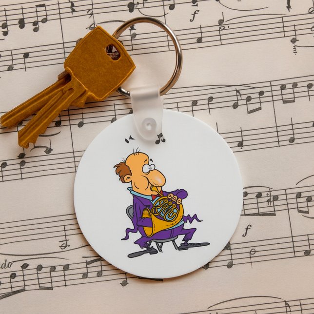 Man Playing A French Horn Key Ring (Creator Uploaded)