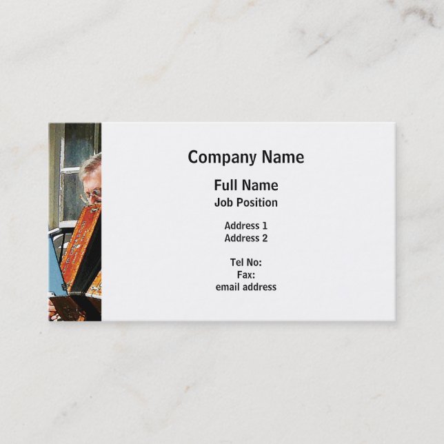 Man Playing Accordion Business Card (Front)
