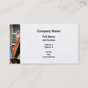 Man Playing Accordion - Platinum Finish Business Card
