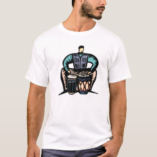 Man Playing Bongos Stylised Graphic T-Shirt