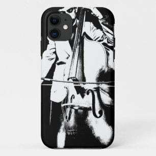 Man Playing contrabass iPhone 11 Case