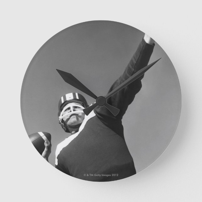 Man Playing Football 2 Round Clock (Front)
