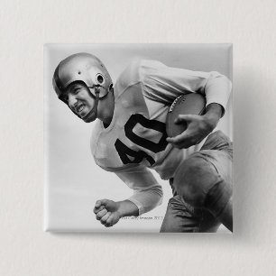 Man Playing Football 3 15 Cm Square Badge