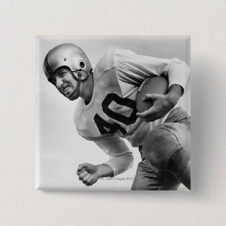 Man Playing Football 3 15 Cm Square Badge