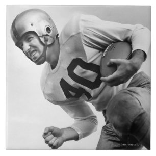 Man Playing Football 3 Ceramic Tile