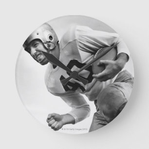 Man Playing Football 3 Round Clock