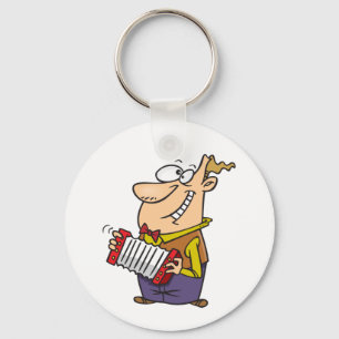 Man Playing The Accordion Key Ring