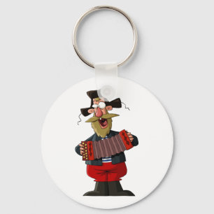 Man Playing The Accordion Key Ring