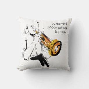 Man playing trumpet cushion